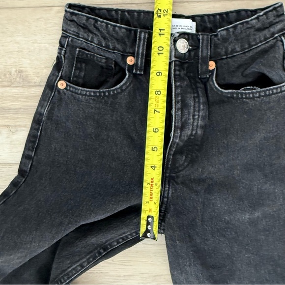 Zara Women’s High-Rise Button Fly Cropped Raw-Edge Wide-leg Black Wash Sz 0 EUC - Picture 6 of 12
